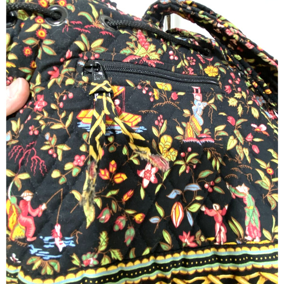 Vera Bradley Backpack Ming 2001 retired pattern toggle clasp tote quilted cotton - Picture 10 of 10